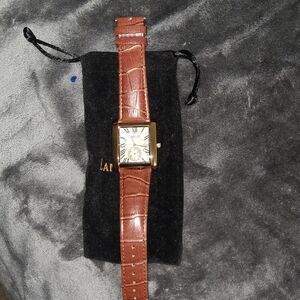 Classic Brown Leather Strap Men's Watch